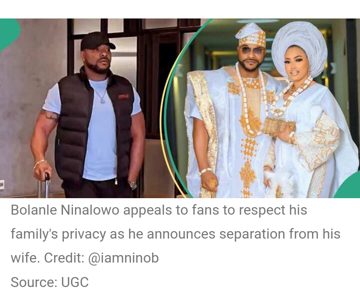 Bolanle Ninalowo Declares Divorce From Wife And Deletes Her Instagram Page: "It Was Necessary For Peace"