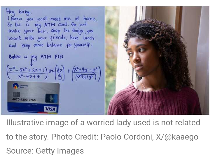 "This is My ATM": Guy Gives His Girlfriend a Math Question to Answer in Order to Get His PIN, Photo Goes Viral.