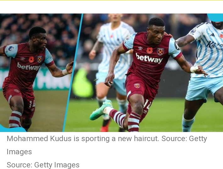 Mohammed Kudus Celebrates His Victory With A New Clean-Cut Hairstyle With Aboi During The West Ham Game.